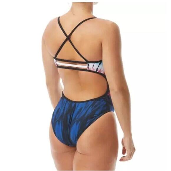 TYR Diffusion Trinity Fit One Piece Swimsuit women’s XL (36) NWT RED WHITE BLUE - Picture 2 of 9